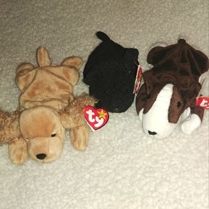 🏡 Three Puppy TY Beanie Babies